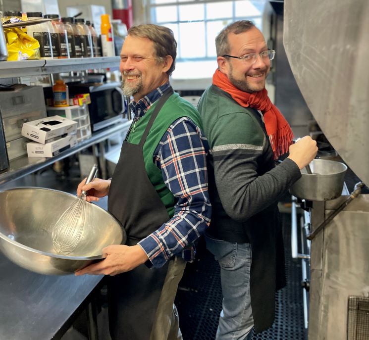 Men in kitchen