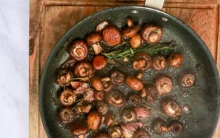 mushrooms in pan