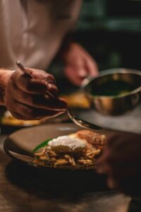 cooking in ancient kitchen