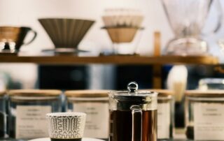 variety of coffee cups and filters