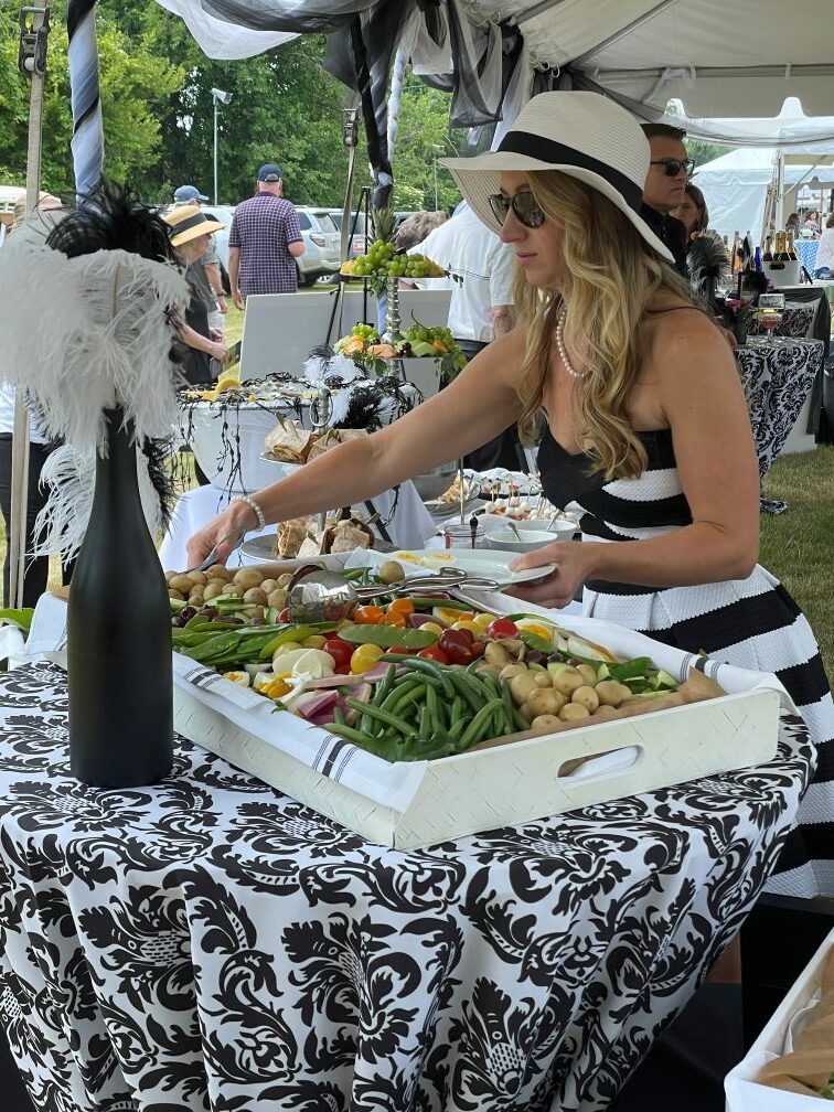 woman at buffet