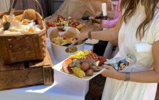 lady at clambake buffet