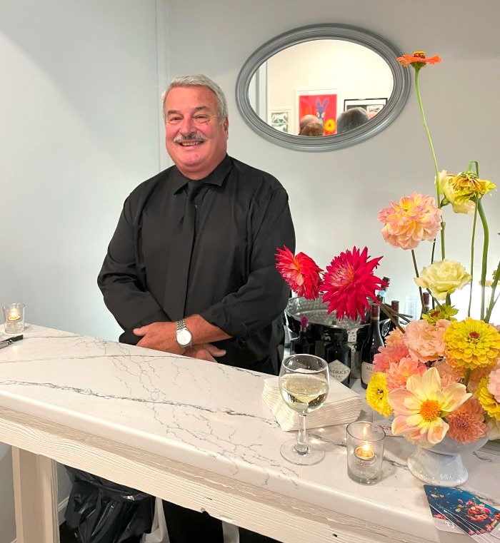 bartender at art reception