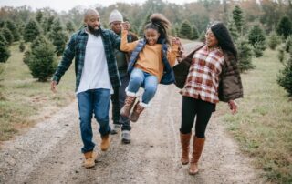 family sharing time around holiday